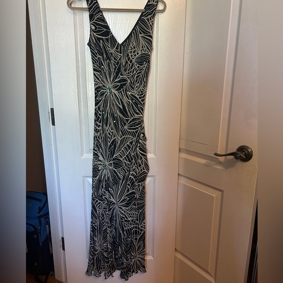 Vintage 90s EVA BLUE Beaded Dress - Picture 1 of 3